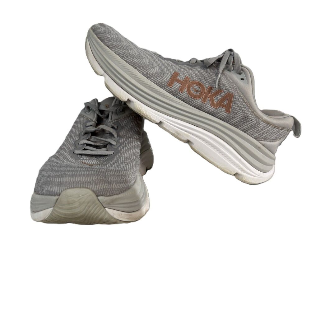 HOKA Women Shoes Gaviota 5 Stability Running Walking Sneakers Grey Size 10.5